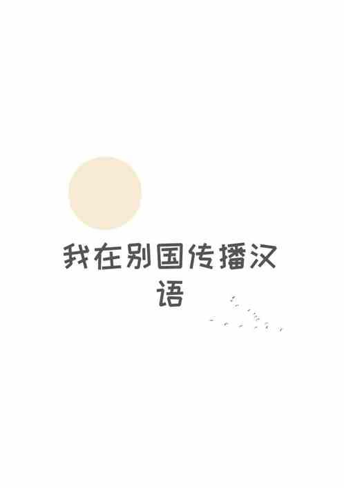 我在别国传播汉语